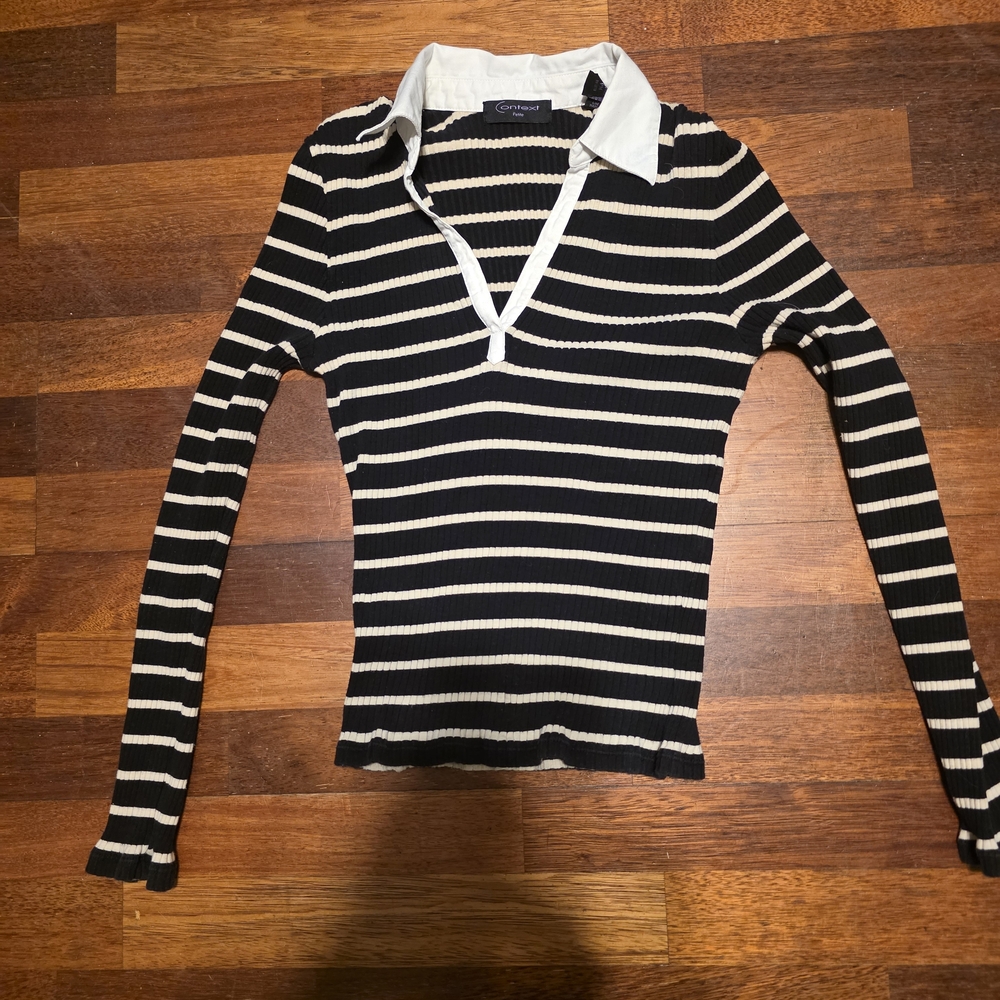 Striped Black and White Women's Top